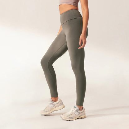 Curve Lightweight Everyday High Waisted Leggings - Slate Green