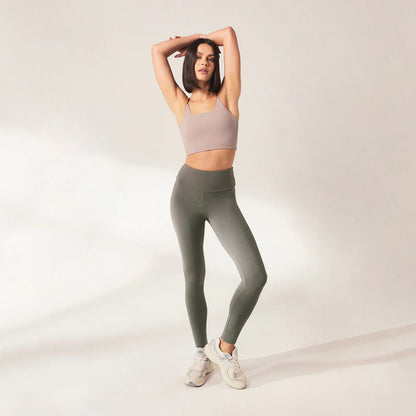 Lightweight Everyday High Waisted Leggings - Slate Green