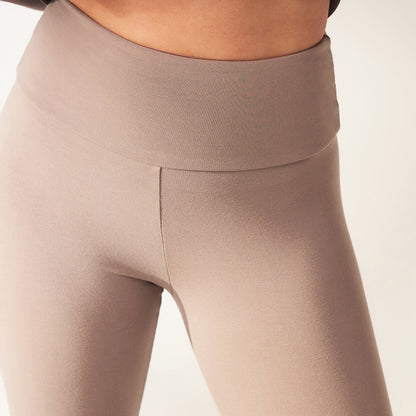 Lightweight Everyday High Waisted Leggings - Stone
