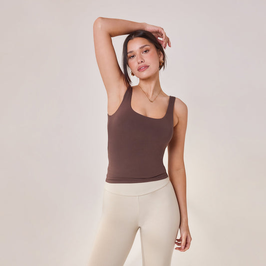 Curve Lightweight Everyday Tank Top - Espresso Brown