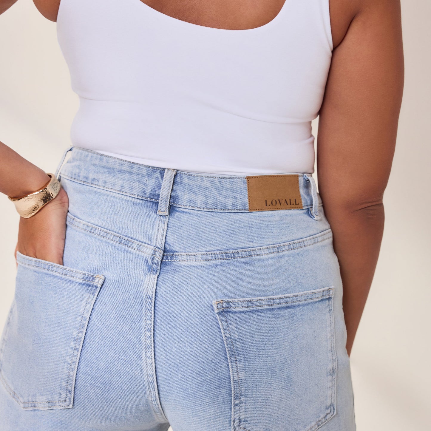 Curve Wide Leg Jeans - Light Bleach