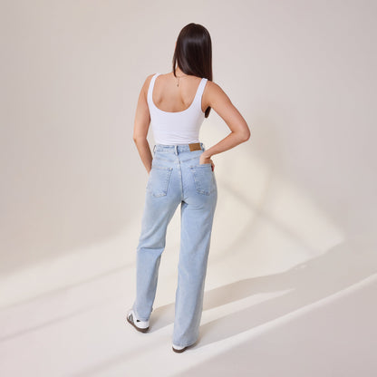 Wide Leg Jeans - Light Bleach